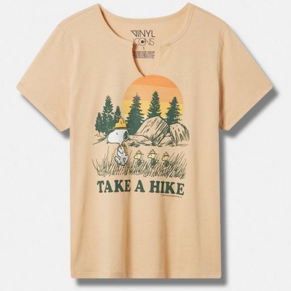 ❤️NWT VINTAGE TORRID TEE - PEANUTS SNOOPY WOODSTOCK TAKE A HIKE NOTCH PLUS SIZE - Picture 1 of 13